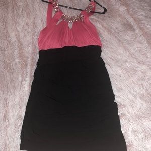 Pink and black sparkly dress